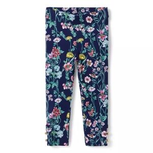 JANIE and JACK FLORAL BUTTON CUFF PONTE PANT